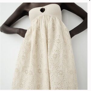 Zara Combination Embroidered knit dress